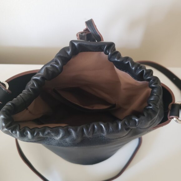 Pinkstix NWT Black Woven Bucket Bag – Vegan Shoulder Purse - Picture 9 of 16